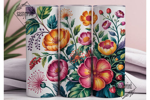 Vibrant Watercolor Floral 20oz Wrap Sublimation sassyprint 