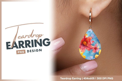 Vibrant watercolor floral pattern with blue backdrop Sublimation Regulrcrative 