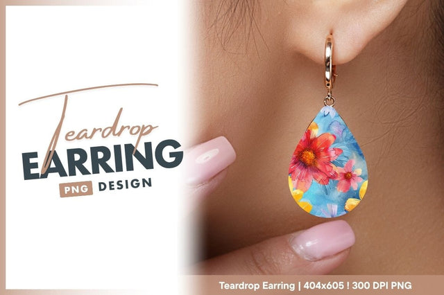 Vibrant watercolor floral pattern with blue backdrop Sublimation Regulrcrative 