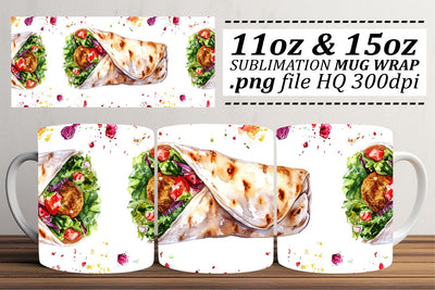 Vibrant Watercolor Food Delights Wrap Sublimation afrosvg 