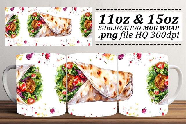Vibrant Watercolor Food Delights Wrap Sublimation afrosvg 