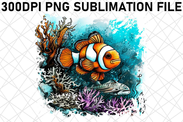 Vibrant Watercolor Sea Creatures PNG Clipart Set: Enhance Your Projects Sublimation afrosvg 