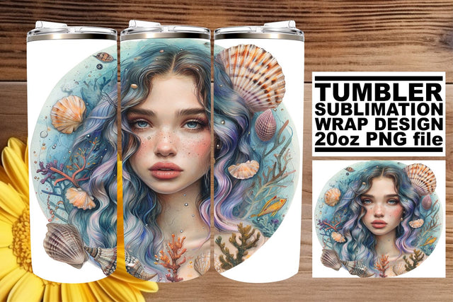 Vibrant Whimsical Sea Siren Sublimation Set Sublimation afrosvg 