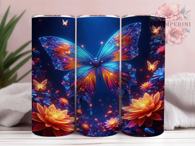 Vibrant Wildflower Butterfly Tumbler, Nature Butterfly Tumbler, Vibrant Floral Wrap, Artistic Butterfly Wrap, Colorful Wildflower Wrap, Sublimation Design, Trendy Gift Idea Sublimation Li Zamperini 