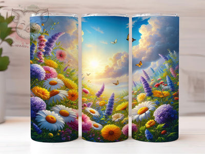 Vibrant Wildflower Meadow Tumbler, Vibrant Floral Tumbler, Spring Flower Wrap, Colorful Meadow Wrap, Bright Wildflower Wrap, Sublimation Design, Trendy Gift Idea Sublimation Lara' s Designs 