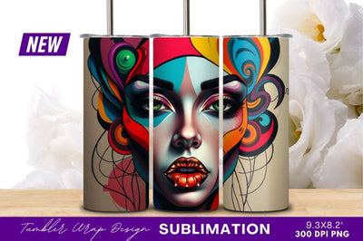 Vibrant Woman Portrait With Abstract Style Sublimation Regulrcrative 