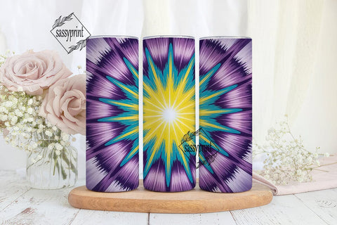 Vibrant Yellow Purple Tie Dye Tumbler Sublimation sassyprint 