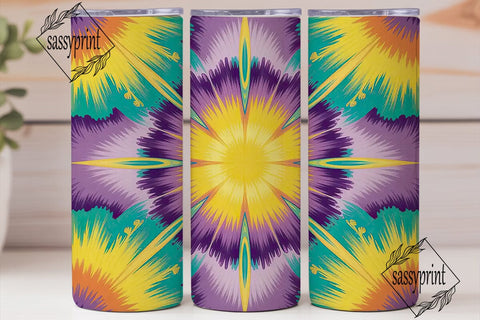 Vibrant Yellow Purple Tie Dye Tumbler Sublimation sassyprint 