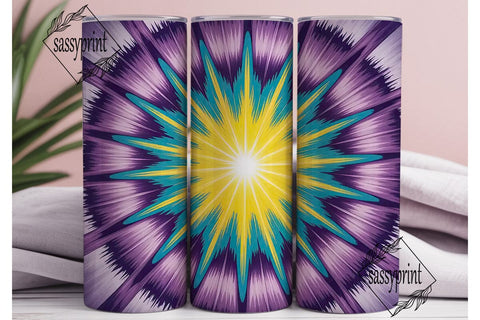 Vibrant Yellow Purple Tie Dye Tumbler Sublimation sassyprint 