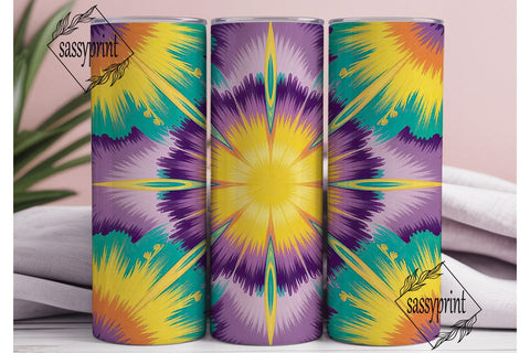 Vibrant Yellow Purple Tie Dye Tumbler Sublimation sassyprint 