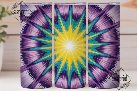 Vibrant Yellow Purple Tie Dye Tumbler Sublimation sassyprint 