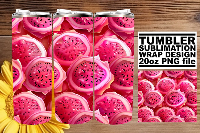 Vibrantly Patterned Fruit Tumbler Wrap Sublimation Design for Spring Sublimation afrosvg 