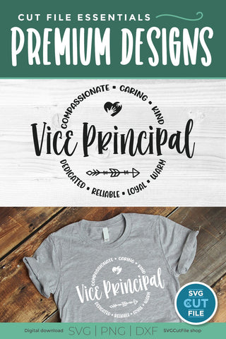 Vice principal svg, Assistant principal svg, round circle svg, middle school, svg dxf png, high school staff gift idea, elementary svg SVG SVG Cut File 