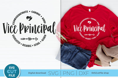 Vice principal svg, Assistant principal svg, round circle svg, middle school, svg dxf png, high school staff gift idea, elementary svg SVG SVG Cut File 