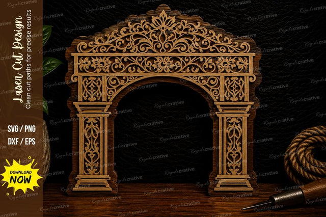 Victorian Arch Frame Laser Cut Svg Design SVG Regulrcrative 