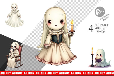 Victorian Dollhouse Ghosts Clipart Sublimation artnoy 