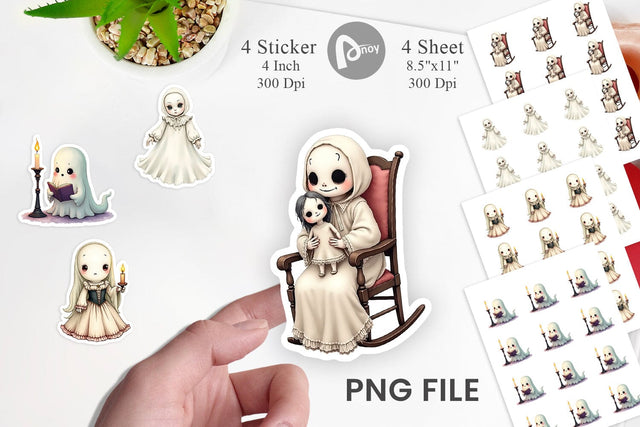 Victorian Dollhouse Ghosts Sticker Sublimation artnoy 
