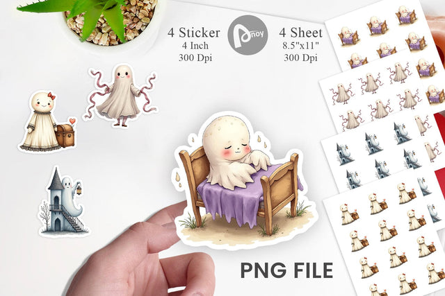 Victorian Dollhouse Ghosts Sticker Sublimation artnoy 