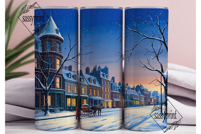 Victorian Winter Street 20oz Tumbler Sublimation sassyprint 