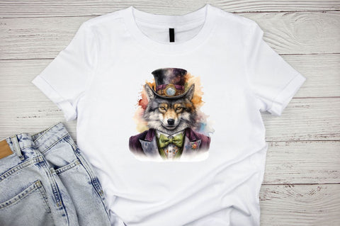 Victorian Wolf Watercolor Sublimation Bundle Sublimation Designangry 
