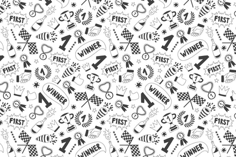 Victory Doodle Seamless Pattern & Paper Digital Pattern Rin Green 