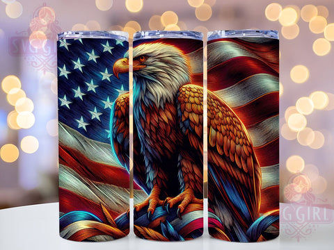 Victory Eagle 20oz Tumbler Wrap Sublimation Design, Straight Tapered Tumbler Wrap, American Eagle Tumbler Png, Instant Digital Download Sublimation SvggirlplusArt 