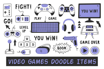 Video Games Doodle Items Sublimation Rin Green 