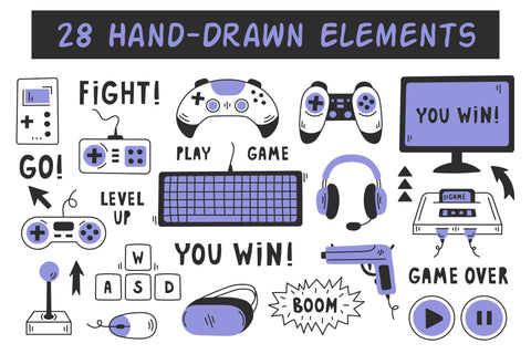 Video Games Doodle Items Sublimation Rin Green 