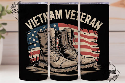 Vietnam Veteran 20oz Tumbler Wrap Sublimation sassyprint 