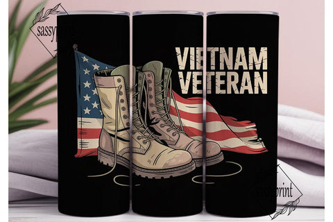 Vietnam Veteran 20oz Tumbler Wrap Sublimation sassyprint 