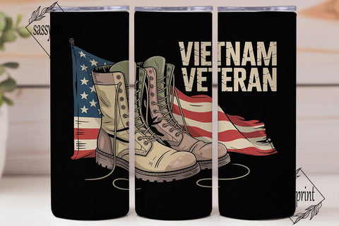 Vietnam Veteran 20oz Tumbler Wrap Sublimation sassyprint 