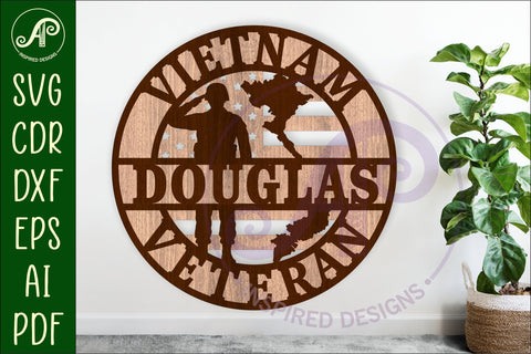 Vietnam Veteran name sign svg laser cut wall sign SVG APInspireddesigns 
