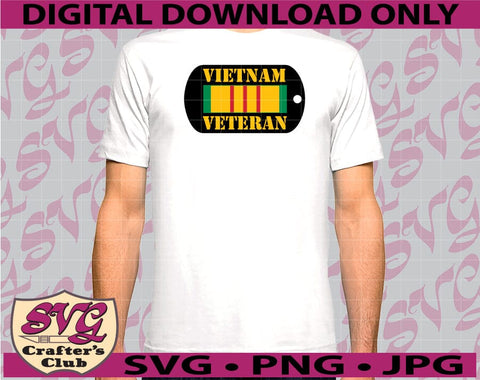 Vietnam Veteran US Military Dog Tag Vietnam Map SVG Design SVG SVG Crafter's Club 
