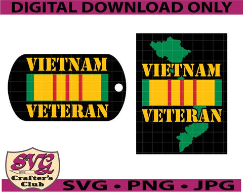 Vietnam Veteran US Military Dog Tag Vietnam Map SVG Design SVG SVG Crafter's Club 