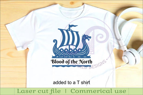 Viking dragon boat personalized name sign laser cut SVG APInspireddesigns 