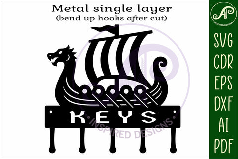 Viking longboat Key holder designs for wood and metal SVG APInspireddesigns 