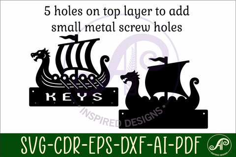 Viking longboat Key holder designs for wood and metal SVG APInspireddesigns 