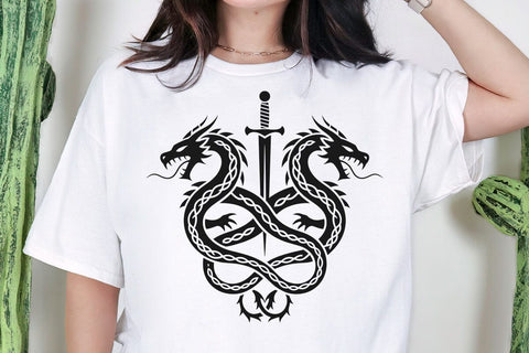 Viking Norse Dragon Vector Illustration, Dragon SVG SVG DesignDestine 