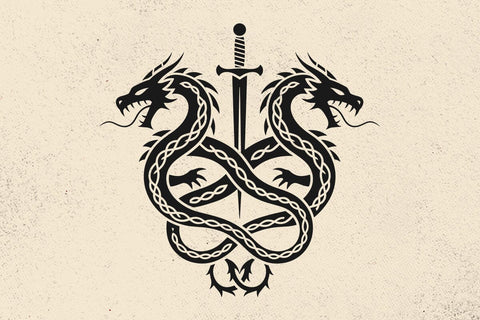 Viking Norse Dragon Vector Illustration, Dragon SVG SVG DesignDestine 
