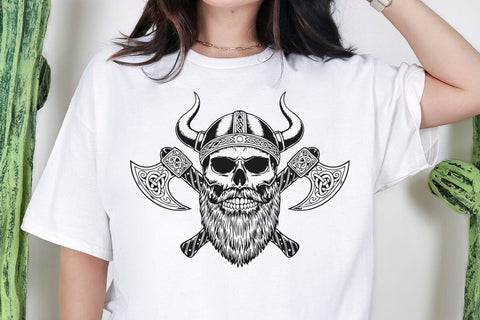 Viking Skull Vector Illustration, Skull SVG, Skull PNG SVG DesignDestine 