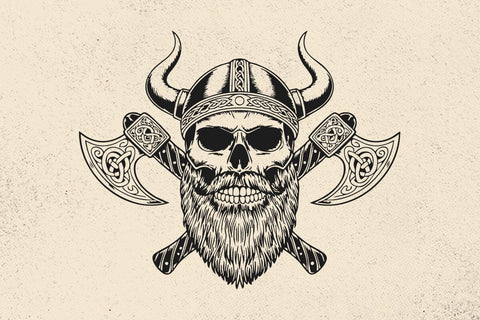 Viking Skull Vector Illustration, Skull SVG, Skull PNG SVG DesignDestine 