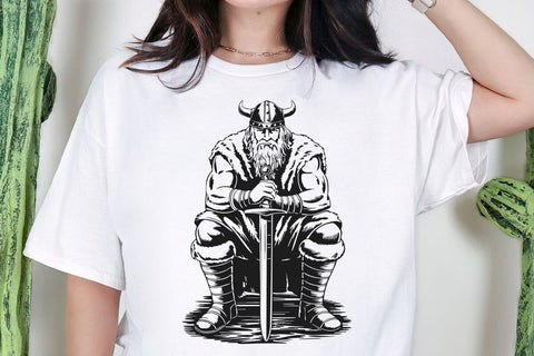 Viking Warrior Vector Illustration, Viking Warrior SVG SVG DesignDestine 