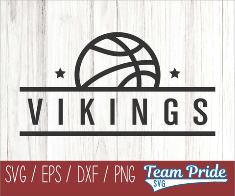 Vikings Basketball SVG Digital Download Printable - SVG, EPS, DXF, PNG 2 SVG Team Pride SVG 