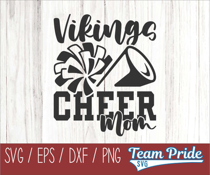 Vikings Cheer Mom SVG Digital Download Printable - SVG, EPS, DXF, PNG SVG Team Pride SVG 