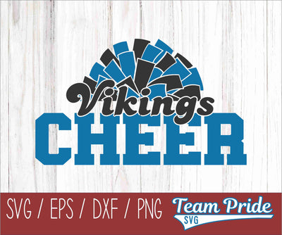 Vikings Cheer Pom Pom SVG Digital Download Printable - SVG, EPS, DXF, PNG SVG Team Pride SVG 