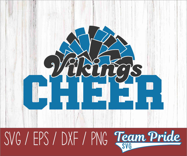 Vikings Cheer Pom Pom SVG Digital Download Printable - SVG, EPS, DXF, PNG SVG Team Pride SVG 