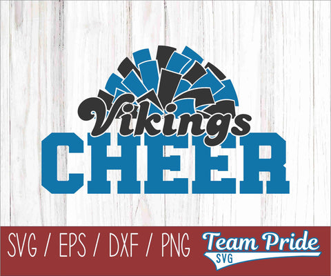 Vikings Cheer Pom Pom SVG Digital Download Printable - SVG, EPS, DXF, PNG SVG Team Pride SVG 