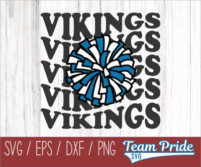 Vikings Cheer Vintage Wave SVG Digital Download Printable - SVG, EPS, DXF, PNG SVG Team Pride SVG 