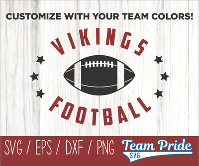 Vikings Football SVG Digital Download Printable - SVG, EPS, DXF, PNG 3 SVG Team Pride SVG 