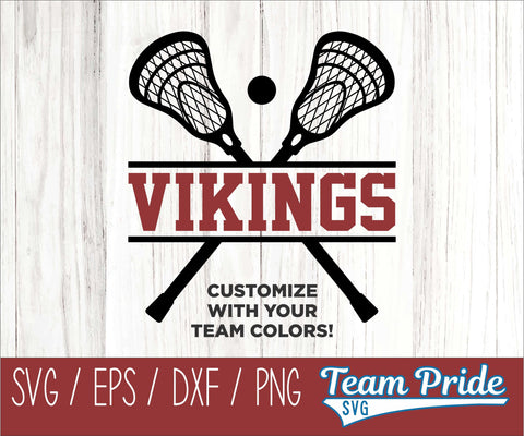 Vikings Lacrosse SVG Digital Download Printable - SVG, EPS, DXF, PNG SVG Team Pride SVG 